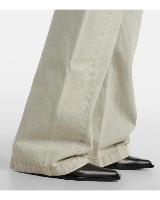 Jeans A Gamba Larga A Vita Media di Calvin Klein in Gray