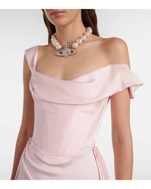 Vivienne Westwood Pink Nova Grace Draped Asymmetric Gown