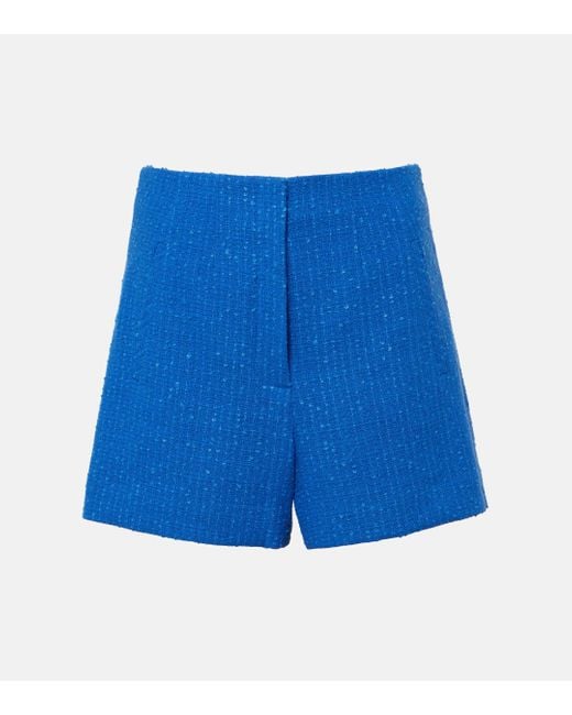 Veronica Beard Blue Jazmin Cotton-blend Tweed Shorts