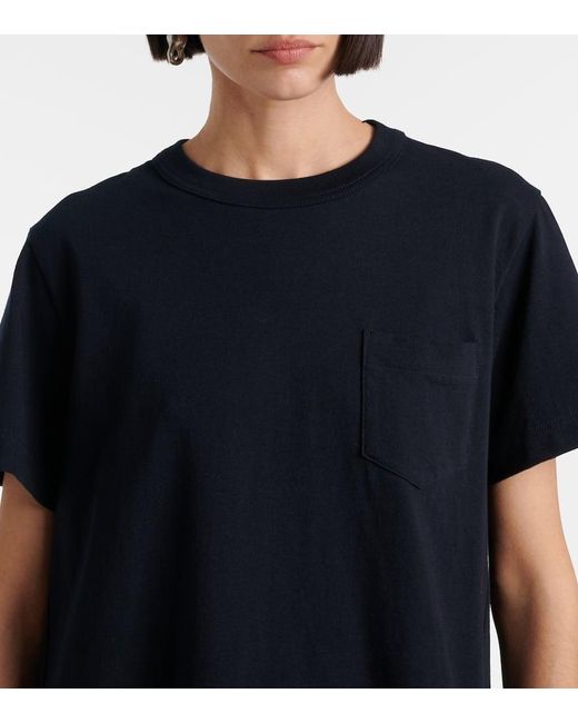 Sacai Black Paneled Cotton Jersey T-Shirt Dress