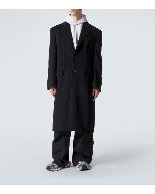 Balenciaga Black Wool Coat for men