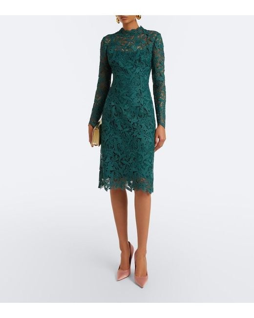 Monique Lhuillier Green Lace Minidress