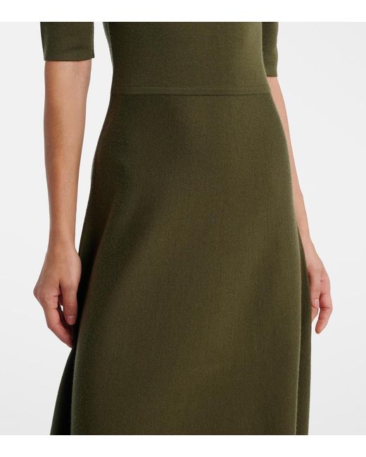 Gabriela Hearst Green Wool, Cashmere, And Silk Midi Dress