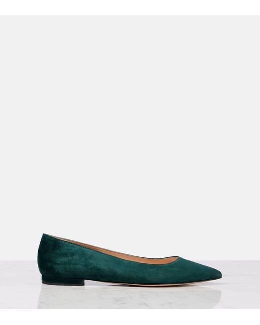 Gianvito Rossi Blue Gianvito Suede Ballet Flats