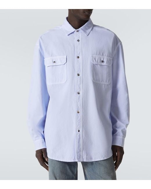 Loewe Blue Shirt With Pockets for men