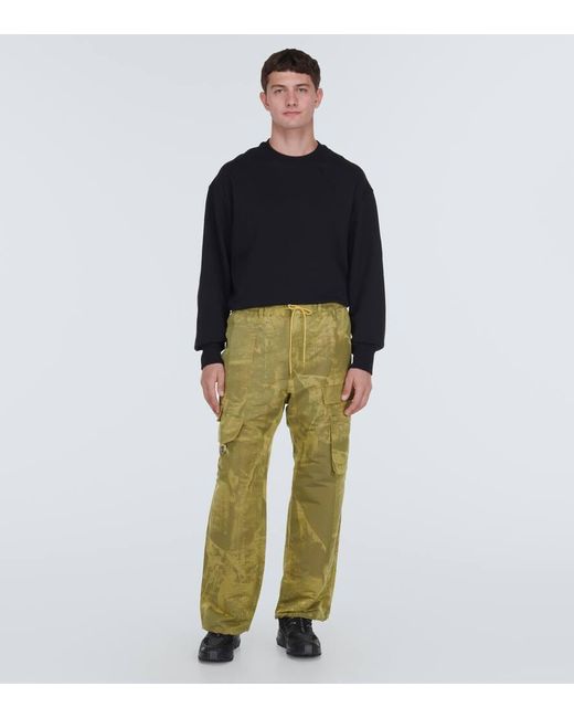 Y-3 Green Printed Track Pants for men