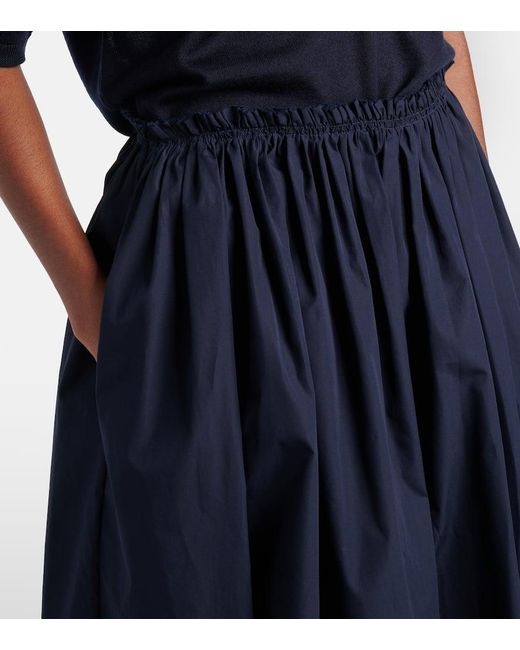 Gabriela Hearst Blue Chiara Cotton Poplin Midi Skirt