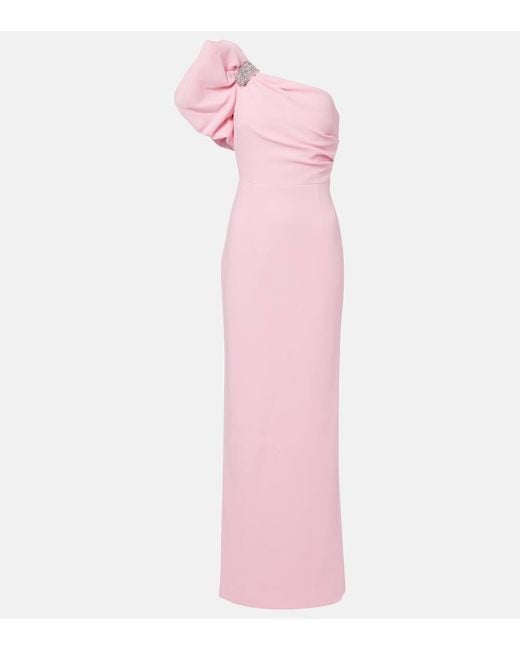 Vestido De Fiesta Isabella Asimetrico De Crepe Rebecca Vallance de color Pink