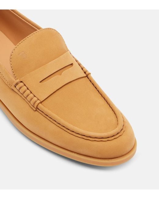 Tod's Brown Gommino Suede Penny Loafers