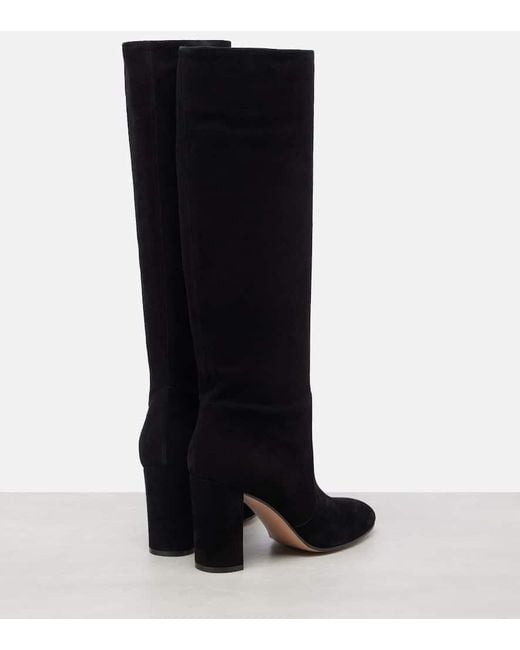 Gianvito Rossi Black Glen 85 Suede Knee-High Boots