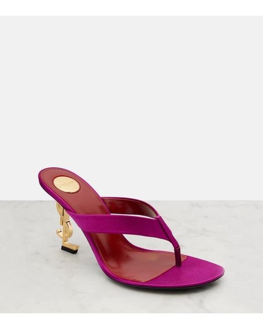 Saint Laurent Pink Satin Crepe Opyum Sandals 85
