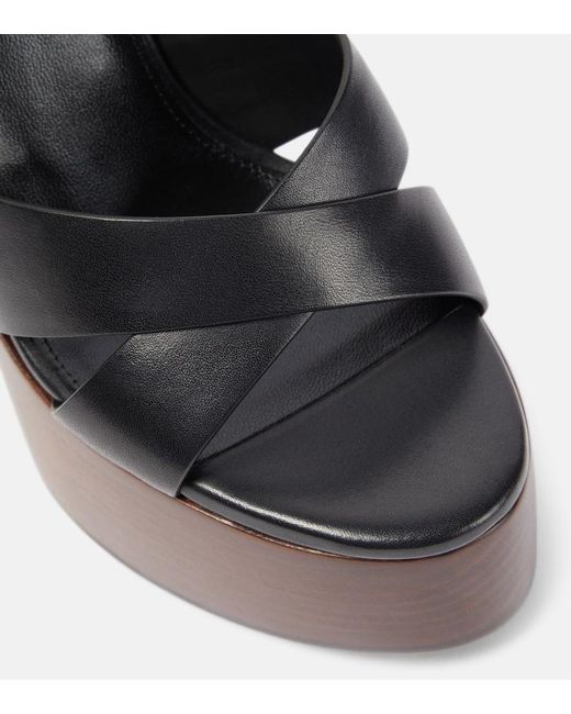 Sandalias con plataforma Bianca 85 de piel Saint Laurent de color Black