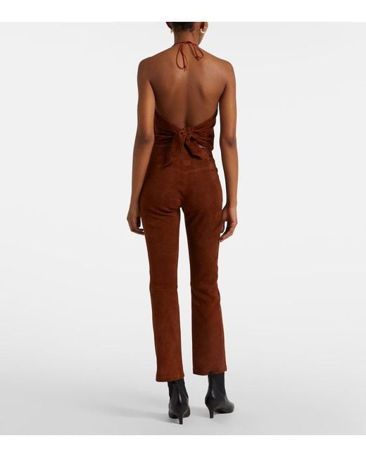 Stouls Brown Halterneck Suede Top