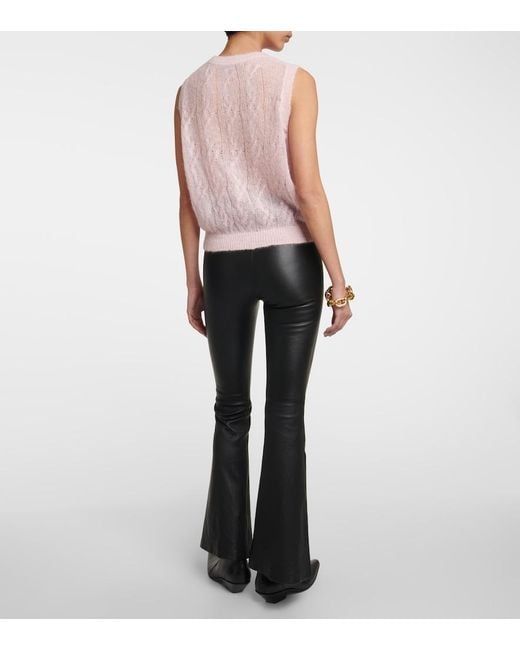 Amiri Pink Openwork Alpaca And Mohair-Blend Vest