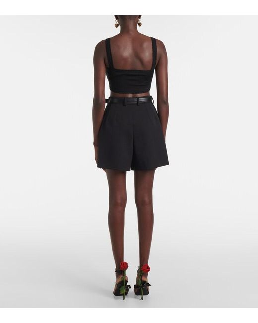 Dolce & Gabbana Black Knitted Silk Crop Top
