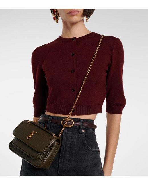 Saint Laurent Natural Schultertasche Niki Mini Aus Leder