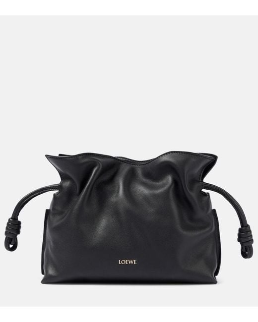Loewe Black Flamenco Mini Leather Clutch
