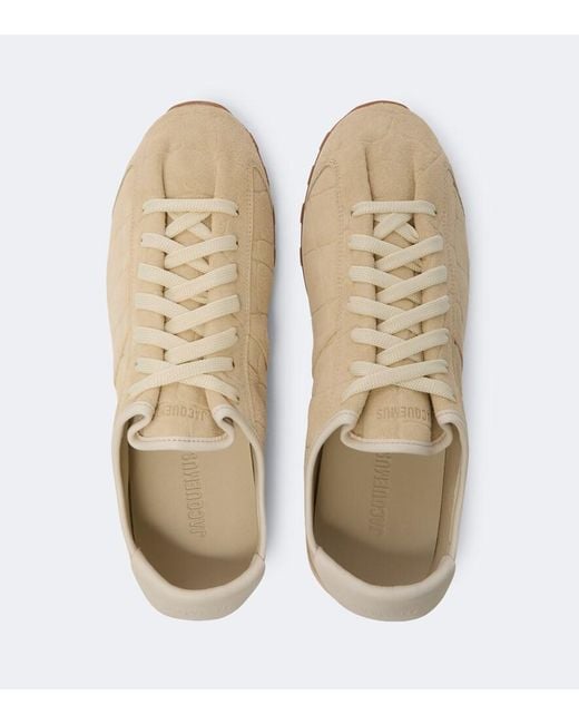 Jacquemus Natural Tennis Croc-Effect Suede Sneakers for men