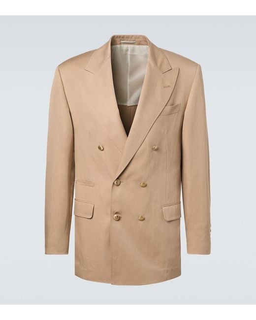 Brunello Cucinelli Natural Silk And Linen Blazer for men