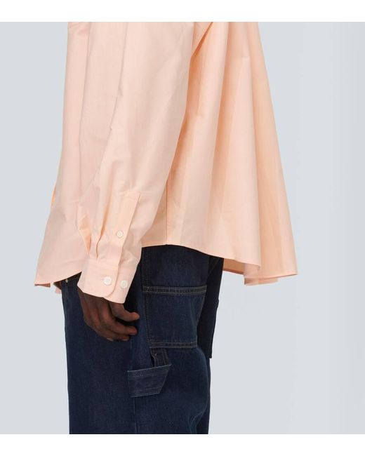 Camicia in cotone con logo di Givenchy in Pink da Uomo