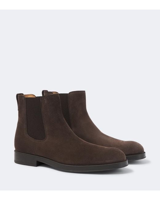 Tod's Brown Suede Chelsea Boots for men