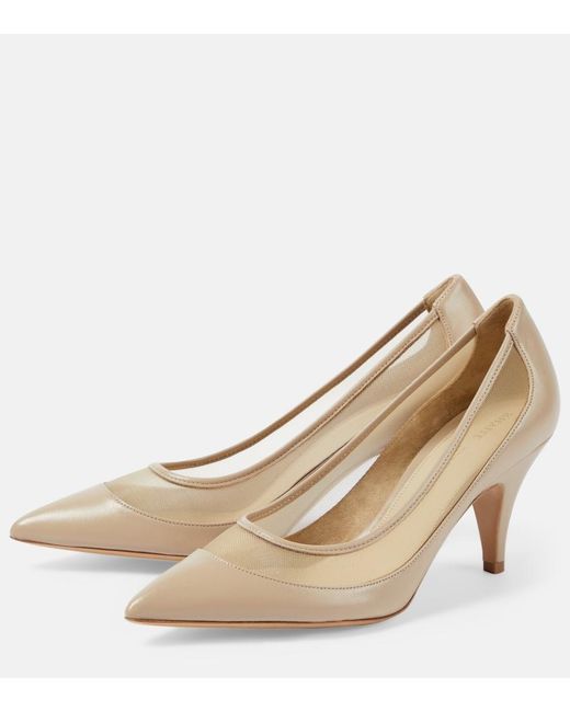 Khaite Natural River Leather And Mesh Pumps