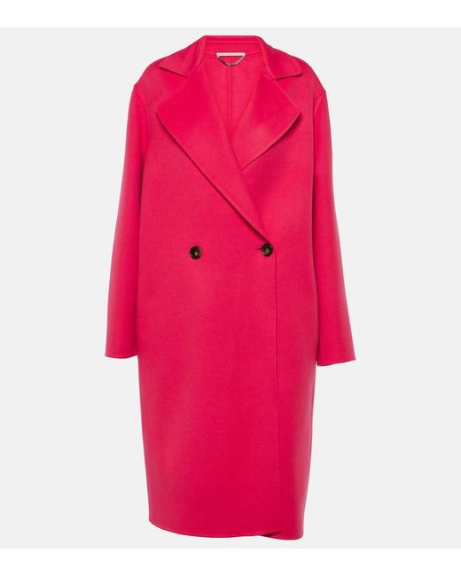 Stella McCartney Pink Double-breasted Wool Coat