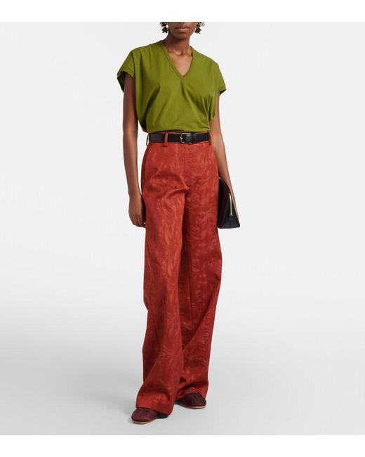 Dries Van Noten Green Cotton Jersey T-Shirt