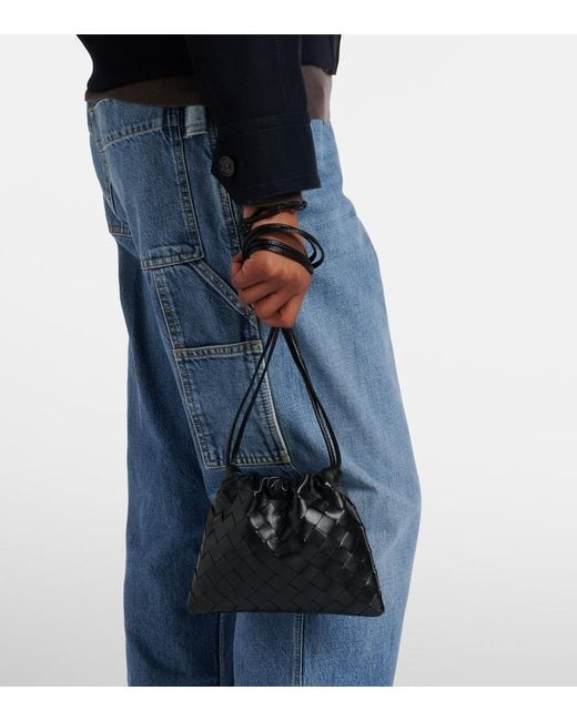 Bottega Veneta Black Dustbag Small Leather Crossbody Bag