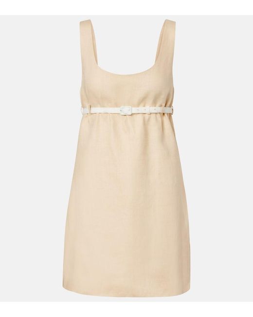 Posse Natural Pamela Belted Linen Minidress