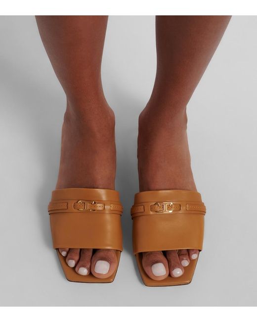 Tod's Brown Leather Slides