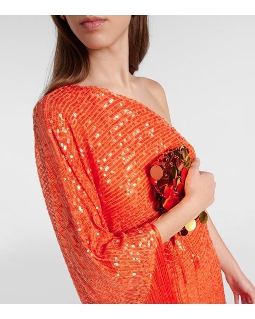 Vestido Largo Spritz Disco Con Lentejuelas ‎Taller Marmo de color Red