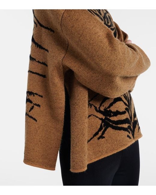 Alaïa Brown Jacquard Turtleneck Sweater