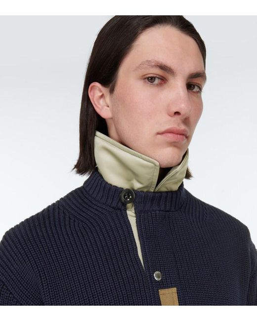 Sacai Blue Knitted Jacket for men