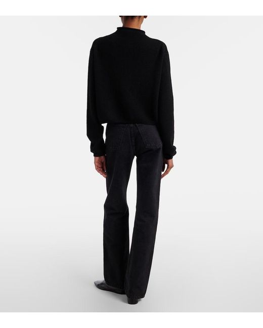 Khaite Black Danielle High-Rise Straight Jeans