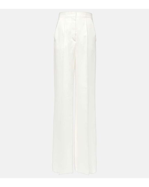 Pantalones anchos Hangar de lino de tiro alto Max Mara de color White