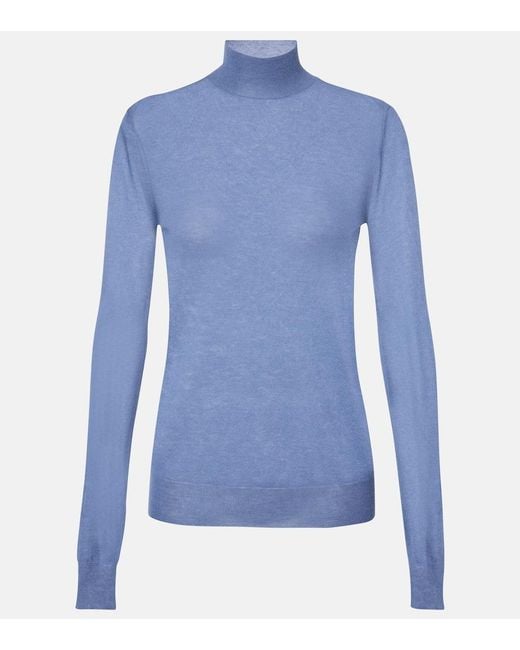 Joseph Blue Cashair Cashmere Turtleneck Sweater