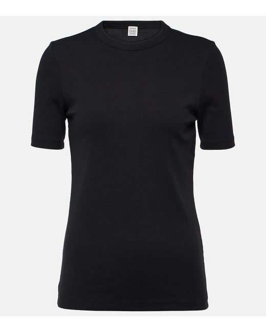 Totême  Black Cotton-blend Jersey T-shirt