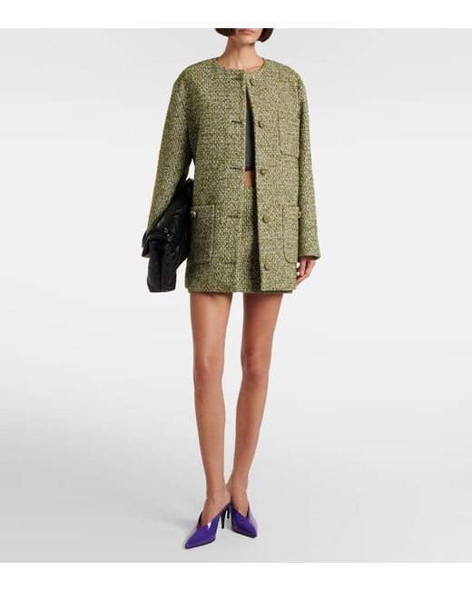 Top De Lana Afieltrada Con Tribanda Web, Talla Gucci de color Gray