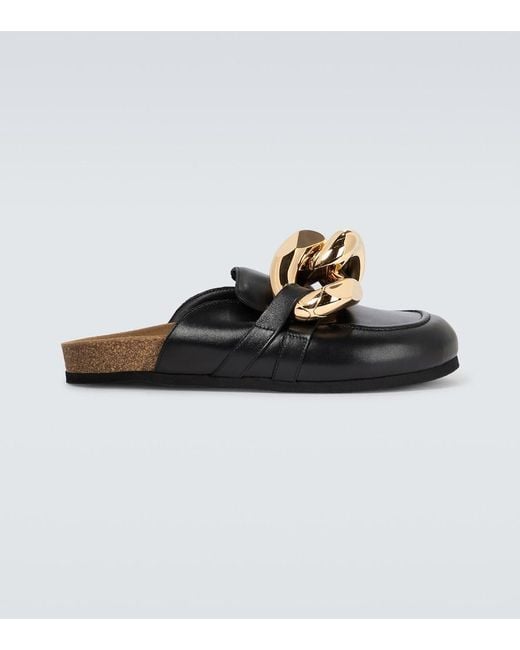 J.W. Anderson Black Curb Chain Mules for men