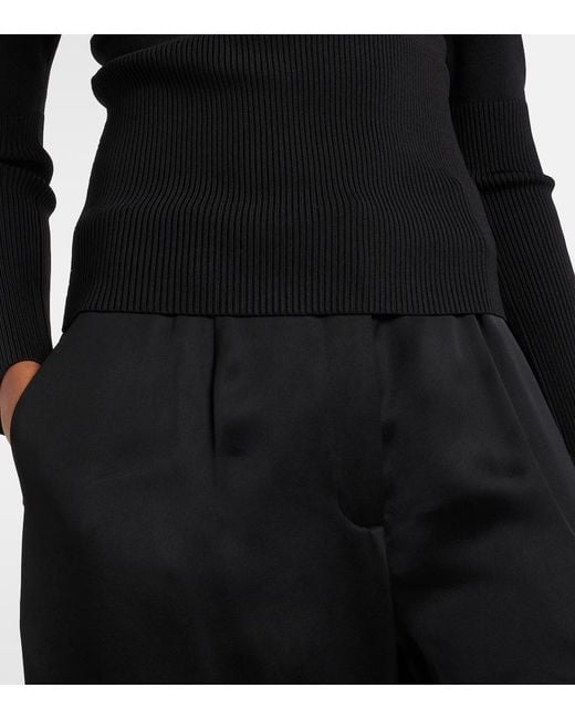 Jonathan Simkhai Black Lila Ribbed-Knit Off-Shoulder Top