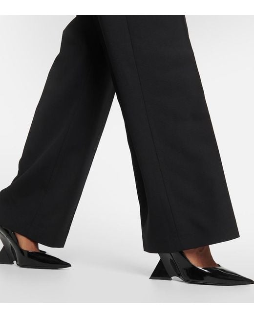 Dion Lee Black Cutout Wool Straight Pants
