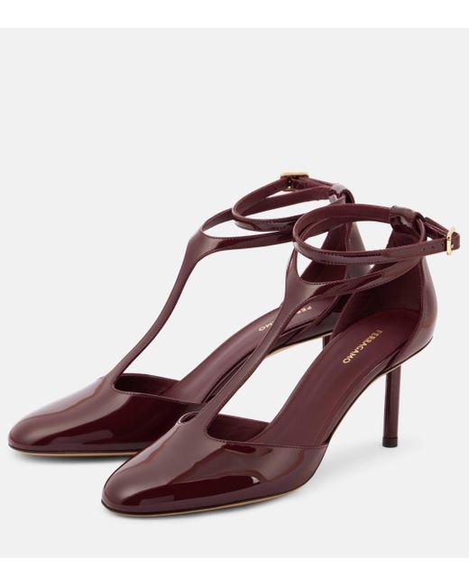 Ferragamo Red Lysandra 70 Patent Leather Pumps