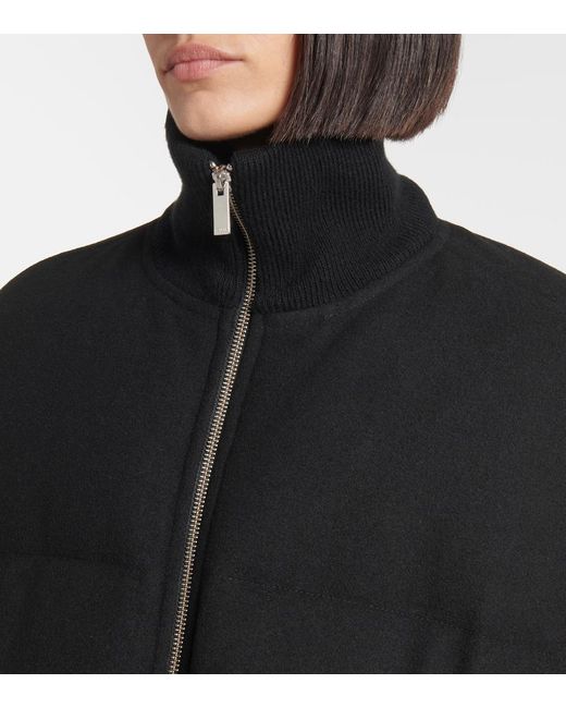 Totême  Black Wool-blend Flannel Down Puffer Jacket