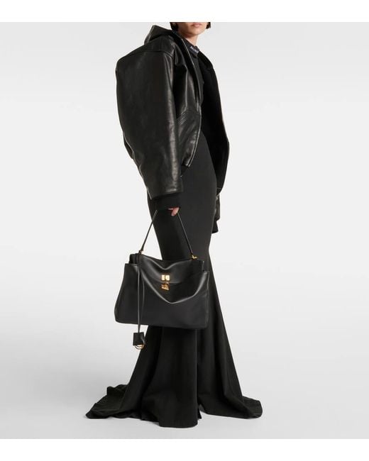 Balenciaga Black Tote Bag Rodeo Medium Aus Leder