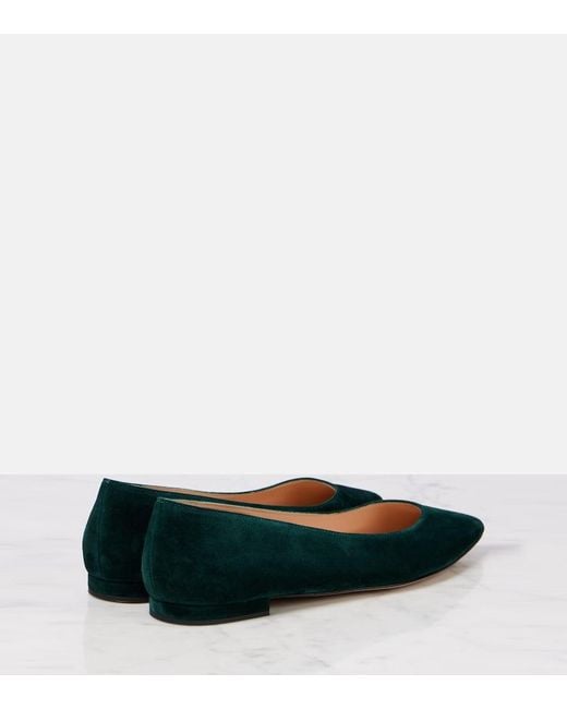 Gianvito Rossi Blue Gianvito Suede Ballet Flats