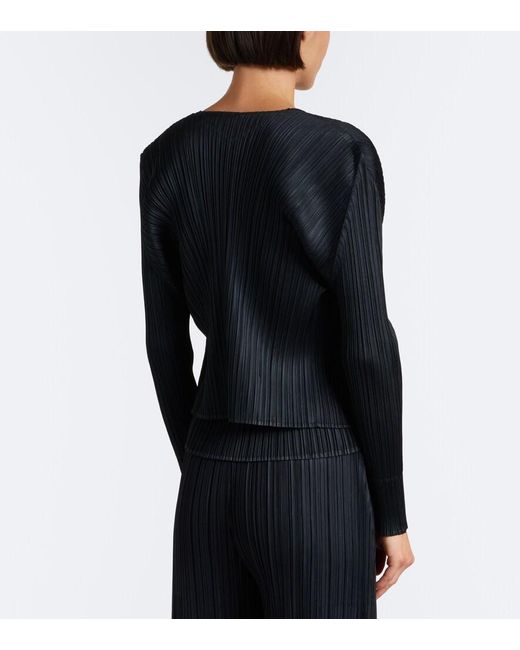 Pleats Please Issey Miyake Black Basics Pleated Cardigan