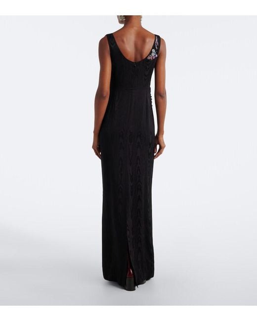 Dries Van Noten Black Applique Embellished Gown