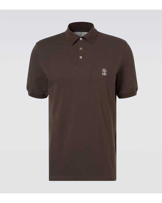 Polo di Brunello Cucinelli in Brown da Uomo