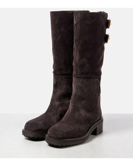 Jimmy Choo Brown Brooklyn Kb 50 Suede Knee-High Boots